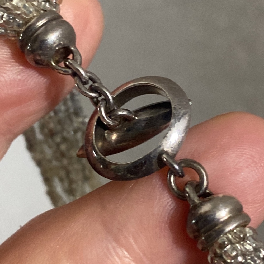 RARE RL Bold beaded 925 sterling toggle necklace 18.25”+🦪Abalone Trinket dish - Picture 14 of 17